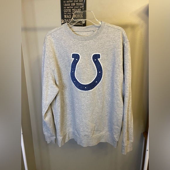 Antigua Tops - Antigua heather gray Indianapolis Colts crewneck sweatshirt